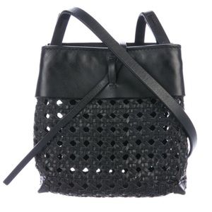 NWT- KARA “Nano Tie Crossbody” Black Leather Purse